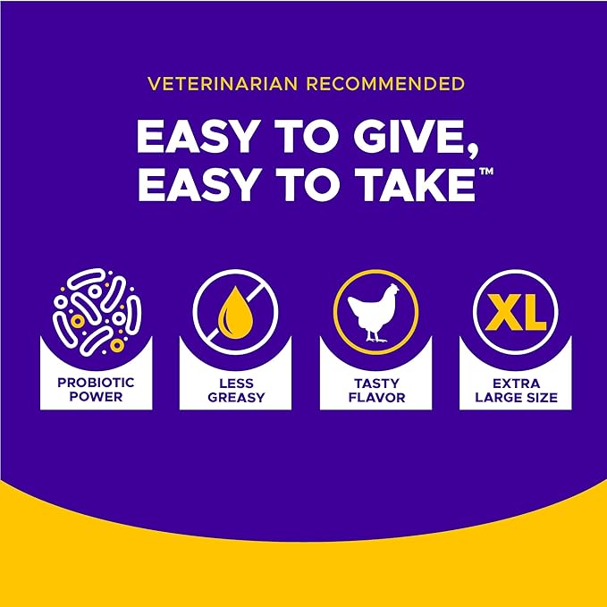 VetriScience Extra Large Pinchers Pill Hiders Chews, Non-Greasy with Probiotics for Dogs, Disguise Capsules and Tablets, Soft and Chewy, Gut and Immune Health, Chicken, 45 Count