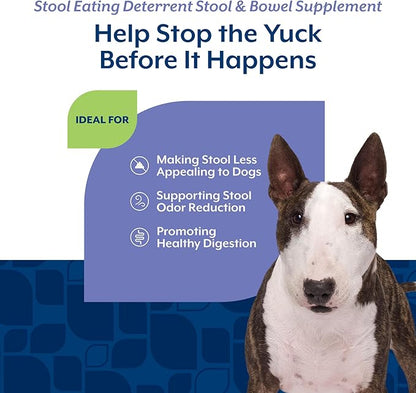 NaturVet – Coprophagia Stool Eating Deterrent Plus Breath Aid | Deters Dogs from Consuming Stool | Enhanced with Breath Freshener, Enzymes & Probiotics | 60 Chewable Tablets