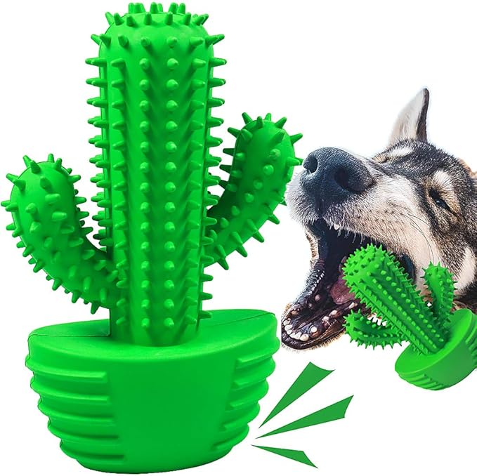 Pamlulu Dog Chew Toys Dog Toothbrush Stick Teeth Cleaning Brush Dental for Medium Large Dog, Puppy Christmas Easter Birthday Gifts, Outdoor Squeaky Toys for Aggressive Chewers Interactive Tough Toys
