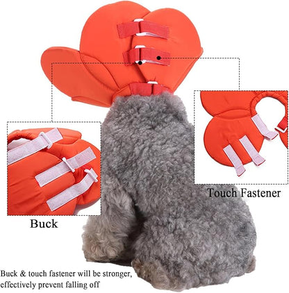 Soft Dog Cone for Small Dogs Flower Dog Cone Collar Adjustable Surgery Recovery Collar for Dogs Frog, Cow, Elephant Pet Cones foe Dogs (Crab, M)