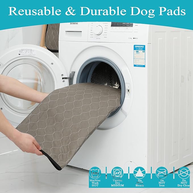 Bunlitent Washable Pee Pads for Dogs 36" x 48", 5 Pack, Reusable Potty Buddy for Dogs Washable, Dog Training Pads with Quick Dry, Large Anti-Slip Whelping Pad for Pet, Playpen, Incontinence