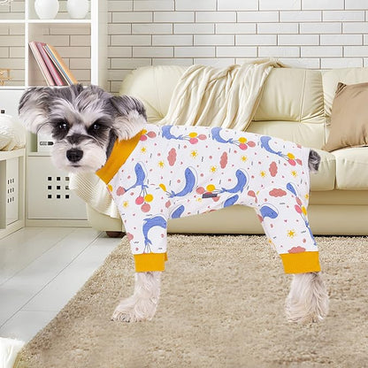 Dog Surgery Recovery Suit, Dog Onesie for Surgery Female Male Dogs, Dogs Pajamas Long Sleeve, Small Dogs Onesie, Abdominal Wound Bandages Surgical Suit, Cat Recovery Suit for Shedding Skin Disease