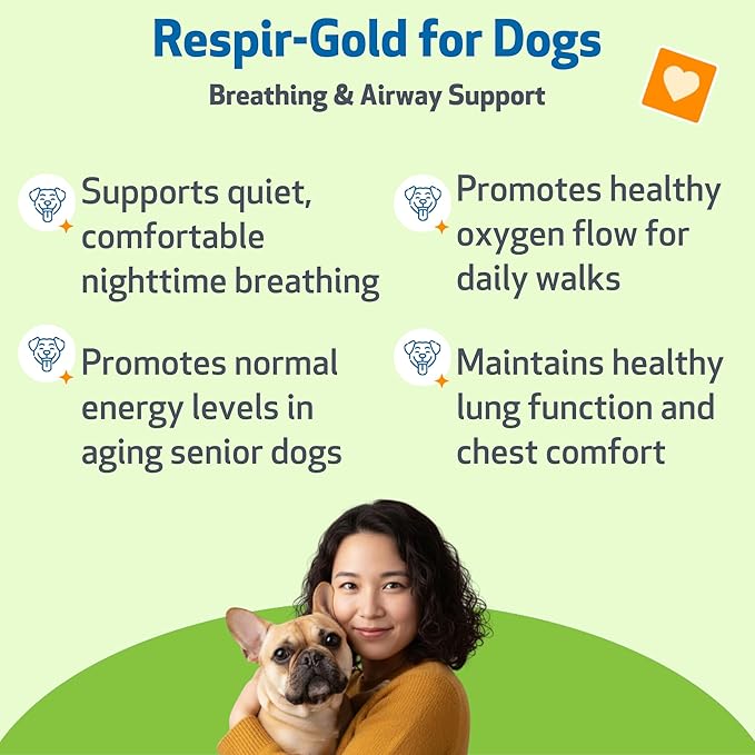 Pet Wellbeing Respir-Gold for Dogs - Lower Respiratory Support, Holistic Lung Health & Deep Breathing with Black Cumin & Horehound - NASC Certified & Vet Formulated - 4 fl oz (118 ml)
