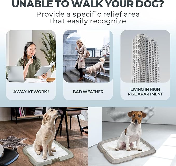 Pawise Dog Pee Pad Holder for Puppy, Puppy Pad Holder Tray, Pet Training Pee Pad, Indoor Potty Tray for Senior Dogs, Dog Toilet for Newborn Puppies, 23.5" x 23.5"