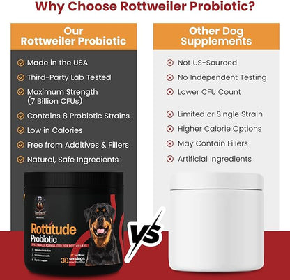 Probiotics for Dogs – Natural Dog Probiotics for Digestive Health, Gut Health, Yeast, Itchy Skin & Itchy Ears – Probiotic for Dogs – Dog Probiotic Supplement for Rottweilers