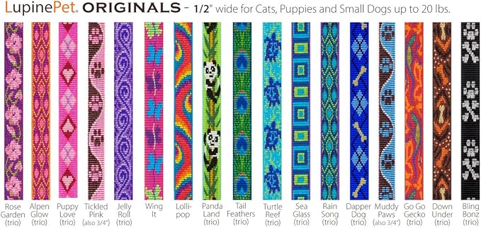LupinePet Originals 1/2" Turtle Reef 12-20" Adjustable Roman Dog Harness for Small Dogs