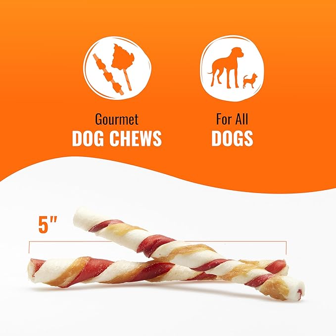 Good 'N' Fun Triple Flavor Twist Rawhide Treats for Dogs, 22 Count (7 Pack)