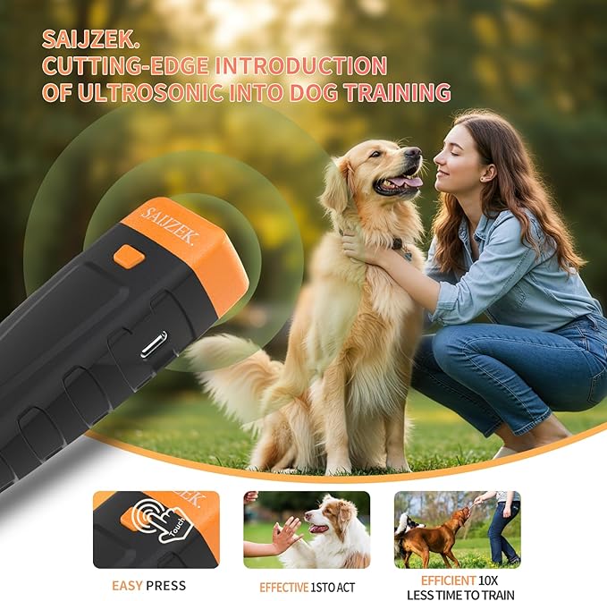 Ultrasonic Dog Trainer | Bark Deterrent Training Device | Anti Barking Silencer | Barks No More Devices | Stop Control Dogs Bad Behavior | Stopper Corrector Clicker Repellent