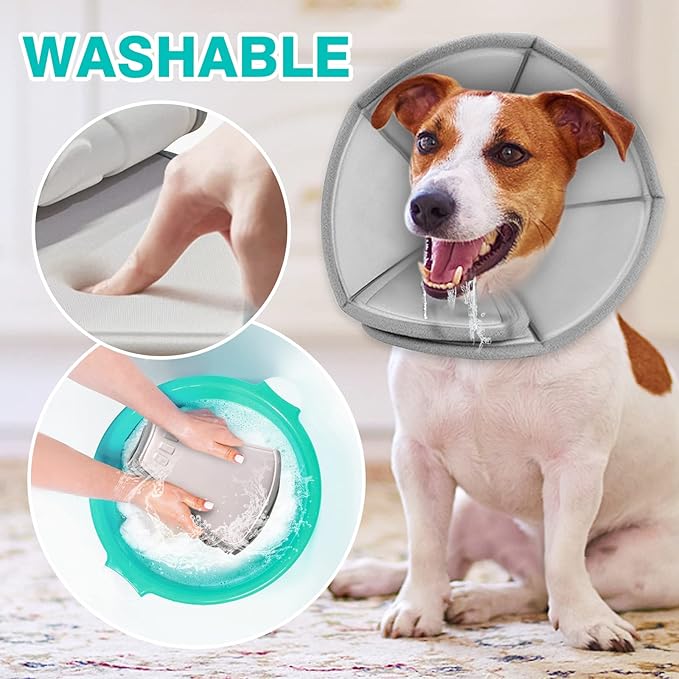 Soft Dog Cone Pet Cone Dog Recovery Collar Cone for Dogs After Surgery,Adjustable Dog Cone Collar for Large Medium Small Dogs Elizabethan Collar