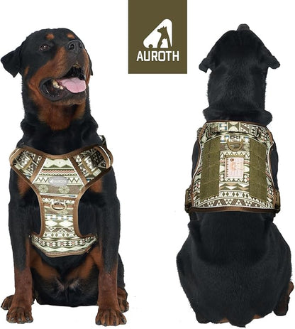 AUROTH Tactical Dog Harness for Large Dogs No Pull Adjustable Pet Harness Reflective K20 Working Training Easy Control Pet Vest Military Service Dog Harnesses