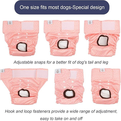 CuteBone Dog Diapers Female Washable Small Medium Large 3 Pack Reusable Doggie Diapers Puppy Period Pants for Doggy Heat Cycle Peeing