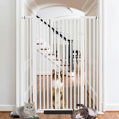SHYUJAJIE 59 Inch Extra Tall Pet Gate for Cats,29.5-43" Adjustable Wide Dog Gates,No Drilling Pressure Mounted Walk Through Tall Cat Gate for Doorways,Hallway,Stairs