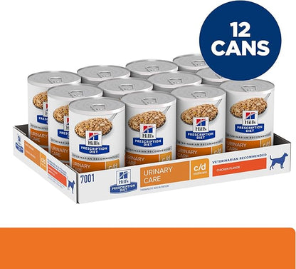 Hill's Prescription Diet c/d Multicare Urinary Care Wet Dog Food, Chicken, 13 oz. Cans, 12-Pack