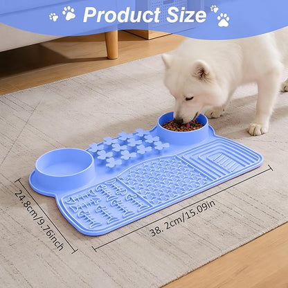Slow Feeder Insert Dog Indoor Pet Bowl (Blue Panda)