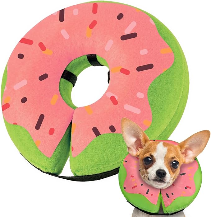 Gimars Inflatable Dog Cone Alternative Dog Donut Collar After Surgery, Soft Dog Neck Pillow Recovery Cone, E Collar and Elizabethan Collar Alternative for Puppies, Small Dogs, Cats