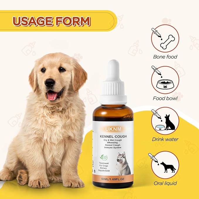 Kennel Cough Treatment, UKNM Kennel Cough Drops for Dogs,Natural Cough Supplement for Dogs,Herbal Kennel Cough Drops for All Breeds & Size