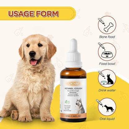 Kennel Cough Treatment, UKNM Kennel Cough Drops for Dogs,Natural Cough Supplement for Dogs,Herbal Kennel Cough Drops for All Breeds & Size