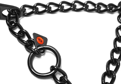 Herm Sprenger Black Stainless Steel Prong Dog Training Collar with Swivel Pet Pinch No-Pull for Dogs Anti Pull 3.2 mm x 23 in