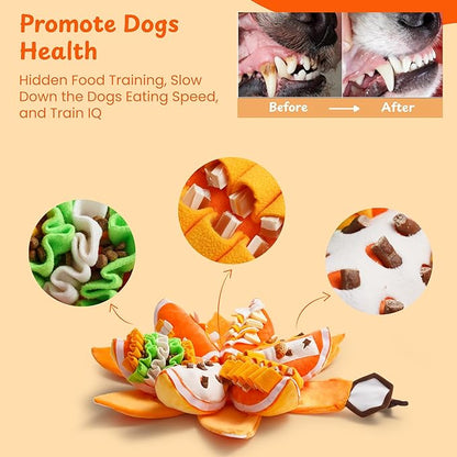 Nocciola Pumpkin Puzzle Dog Toys, Snuffle Interactive Dog Toy for Small Dogs, Puppy Squeaky Toy with Crinkle Papers, Hide and Seek Toy for Boredom