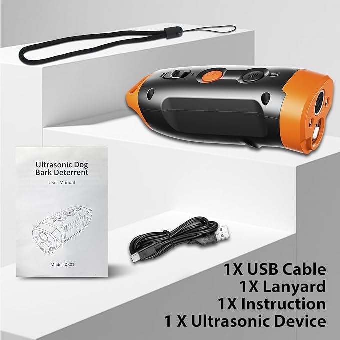 Ultrasonic Dog Bark Deterrent Devices - Rechargeable Anti-Barking Devices, 33-40FT Range Bark Control,Human Portable Dog Training & Behavior Aids