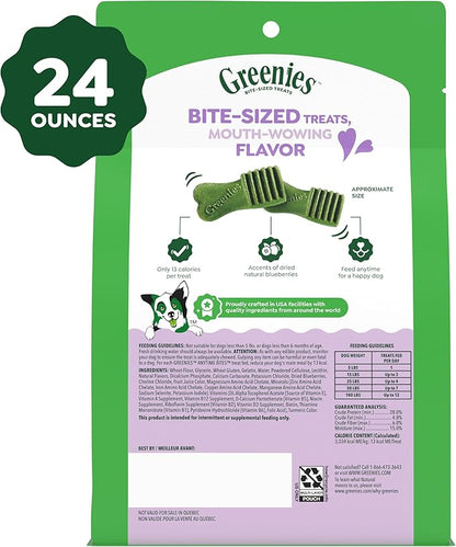 Greenies Anytime Bites Dog Treats, Blueberry Flavor, Dog Training Treats, 24 oz. Bag