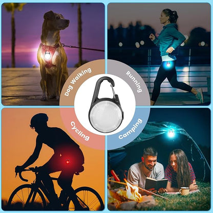 2Pack Dog Lights for Night Walking Dog Collar Light Clip on Rechargeable Glow in The Dark Light with 4Modes & RGB Color for Camping