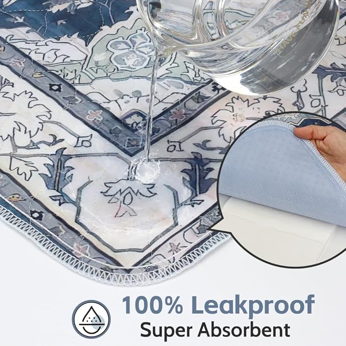 Washable Pee Pads for Dogs 2 Pack Reusable Puppy Training Pads 48"x48" Super Absorbent Waterproof Dog Training Pads, Non-Slip Potty Pads Whelping Pads Litter Mat Pet Supplies - Navy/Mix