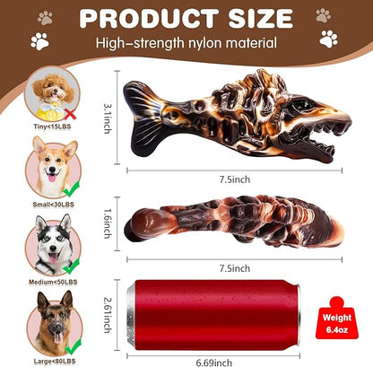 BoYoYo Tough Dog Toys for Aggressive Chewers 2 Pack, Indestructible Dog Toys to Keep Them Busy, Beef Flavor Nylon Dog Chew Toys for Large Dogs