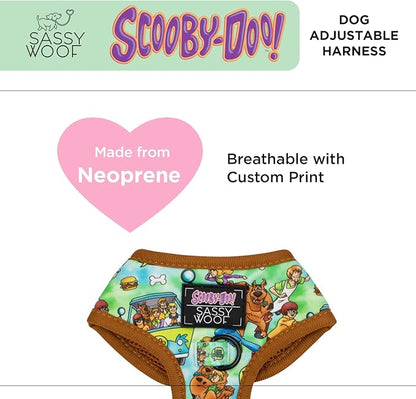 Sassy Woof Dog Adjustable Harness - Scooby-Doo™ - XS, Breathable Mesh, No Pull Design with Two D-Rings, Patented Design, Perfect for Small Dogs and Puppies - Officially Licensed