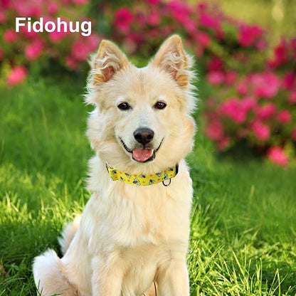 Martingale Collar for Dogs with Buckle No Pull Adjustable Nylon Limited Slip Training Dog Collars (Yellow Bee, Medium)