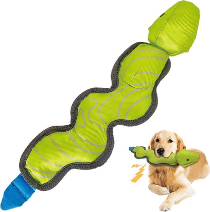 Green Snake Oxford Launching Flying Dog Toy Slingshot Chase Fetch Training Interactive Dog Toy Durable Stuffed Animal Dog Squeaky Toy for Medium Large Dogs Toy Gift 40.5cm/15.94in