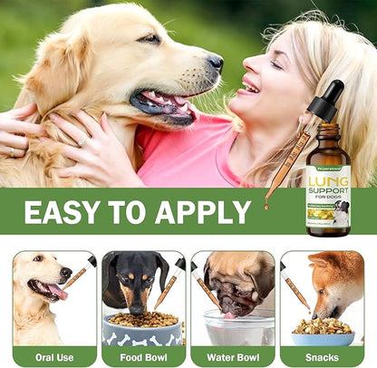 Lung Support for Dogs - Cough & Respiratory Health Support for Breathing - Immune Support, Easy Breathing, Natural Supplement for Dog Coughing, Wheezing - Promotes Lung Health