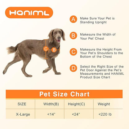 XL Dog Door for Exterior Doors, Heavy Duty Aluminum Doggy Door, Insulated Dual Flap for Extreme Weather, Lockable Doggie Door for Large & Extra Large Dogs up to 220 lbs