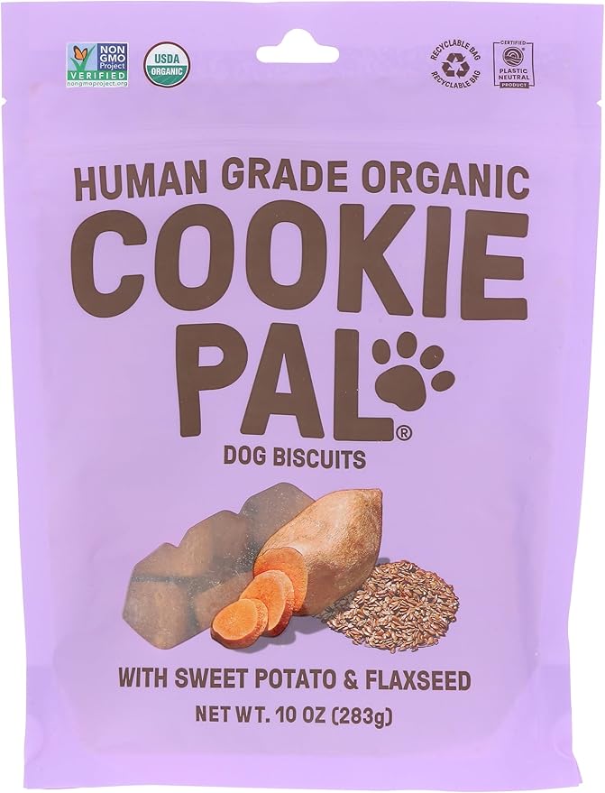 CookiePal Organic Sweet Potato Flaxseed Dog Treats, 10 OZ