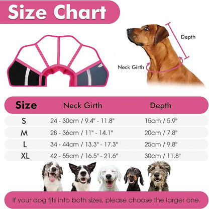 Allroaring Dog Cone Collar After Surgery, Soft Pet Cone for Dogs to Stop Licking, Breathable Pet Recovery Collars & Cones for Medium Dogs, Elizabethan Collar for Wound Care Spay Neuter, Rosered M