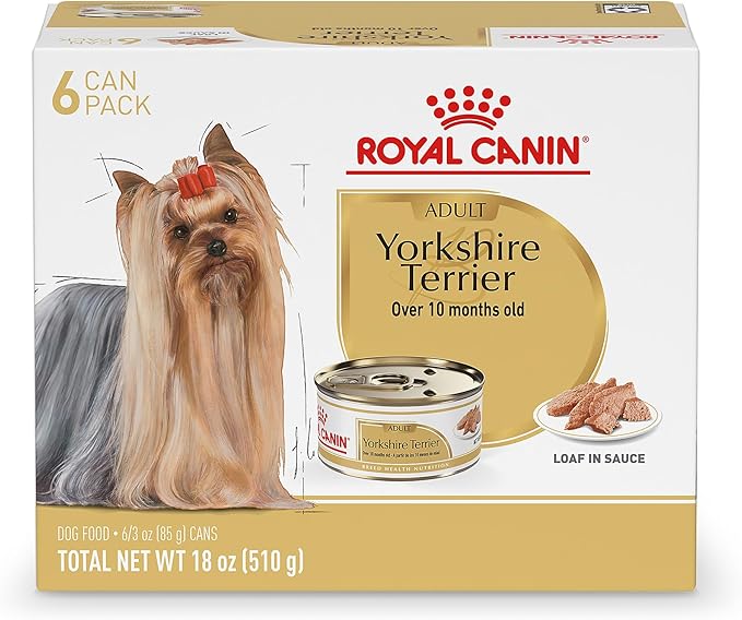 Royal Canin Breed Health Nutrition Yorkshire Terrier Adult Loaf in Sauce Dog Food, 3 oz (Pack of 6)