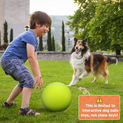 QDAN Giant Large Tennis Ball for Dogs: 9.5" Premium Balls for Dog for Outdoor Play, Big Tennis Ball Dogs Toy, Tennis Ball for Small Medium Large Dogs, Pet Balls Birthday, Yellow