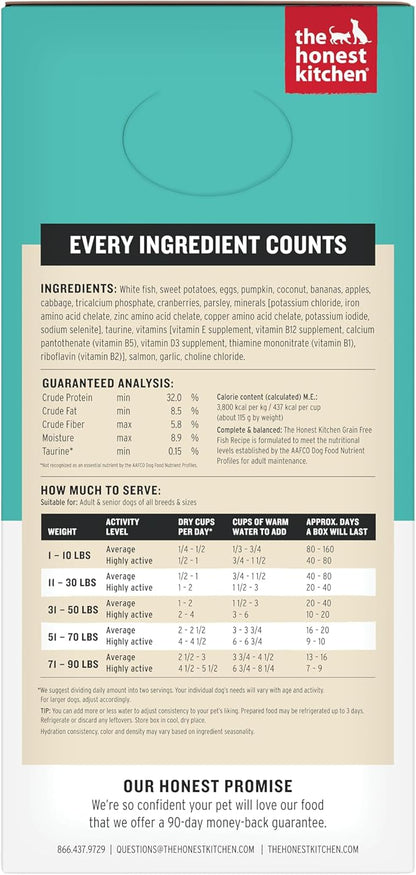 The Honest Kitchen Human Grade Wholemade™ Dehydrated Dog Food, Grain Free Fish, 10 lb (makes 40lbs)