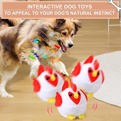 BABORUI Interactive Dog Toys Rooster, Jumping Squeaky Dog Toys with Recording and Music Modes, Rechargeable Moving Dog Chew Toys for Small/Medium/Large Dogs to Keep Them Busy(Rooster)