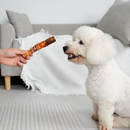 MON2SUN Dog Treats, Triple Flavor 6 Inch Chicken Liver Duck and Chicken Wrapped Rawhide Sticks, Teeth Cleaning Snacks for Medium Dogs, 35.27 oz (20 Count-Pack of 2)