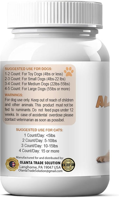 Pet Allergy Supplement – Supports Skin, Digestive, & Immune Health – Wholesome Ingredients, No Artificial Preservatives – Vet-Approved Formula - 60 Soft Chews
