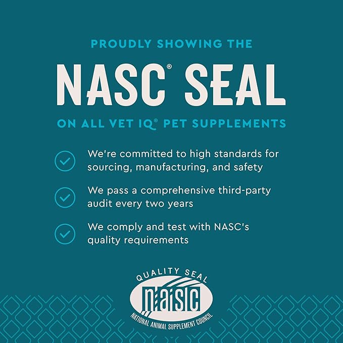 VetIQ Probiotic Supplement for Dogs, Dog Probiotics for Digestive Health, Nourishes Gut Bacteria and Supports Bowel Function, Hickory Smoke Flavor, Made in The USA, 180 Count