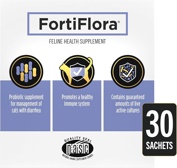 Purina Pro Plan Veterinary Supplements FortiFlora Cat Probiotic Supplement for Cats with Diarrhea 30 ct. Box (Pack of 3)