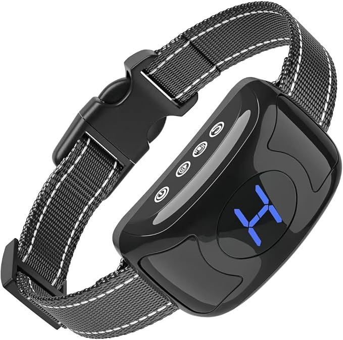 No Shock Vibration Bark Collar for Large & Medium Dogs - Safe & Humane Dog Bark Collar with Beep & Vibration, 3 Adjustable Sensitivity Levels, 100% IPX7 Waterproof Dog Training Collar