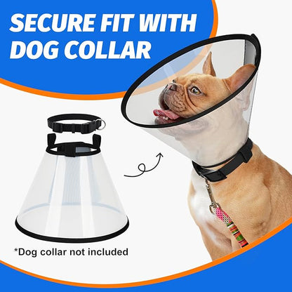Supet Dog Cone Collar to Stop Licking, Comfortable Elizabeth Recovery Collar for Large Medium Dogs After Surgery, Soft Pet Neck Head Cone Alternative（L）