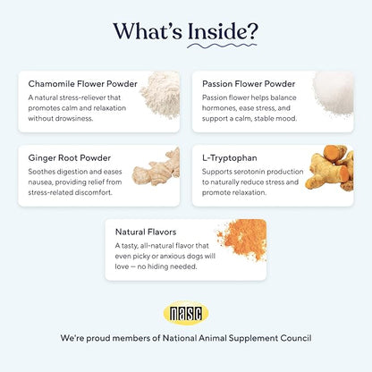 Pawfy Calming Chews for Dogs | Natural Dog Calming Chews - Supports Relaxation and Calm Behavior | Helps with Thunder, Separation, Chewing & Barking | Soothing Aid for Fireworks - 30 Turkey Treats