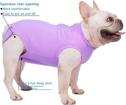 Dog Surgery Recovery Suit - After Spay, Abdominal Wounds Post Surgical Recovery, Anti Licking Breathable Dog Onesies for Small, Medium & Large Pet, Alternative Bandages Cone E-Collar