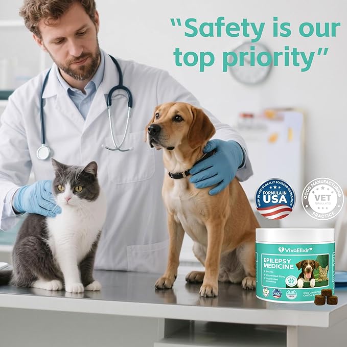 Calming Chews for Dogs | Seizure Medicine for Dog | Natural Herbal Formula Calms The Nervous System | Ashwagandha, Milk Thistle, Turmeric | Calming for Dogs Anxiety - 120 Chews