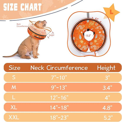 Elevated Inflatable Dog Cone Collar to Stop Licking, Dog Donut Collar After Surgery, Soft Pet Cone Alternative for Small Medium Large Dogs