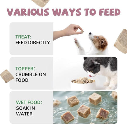 PAWUP Freeze Dried Duck Treats for Cats Dogs, Rawhide Free Freeze-Dried Raw Food Topper, High Protein, Gluten&Grain Free, 4.6oz